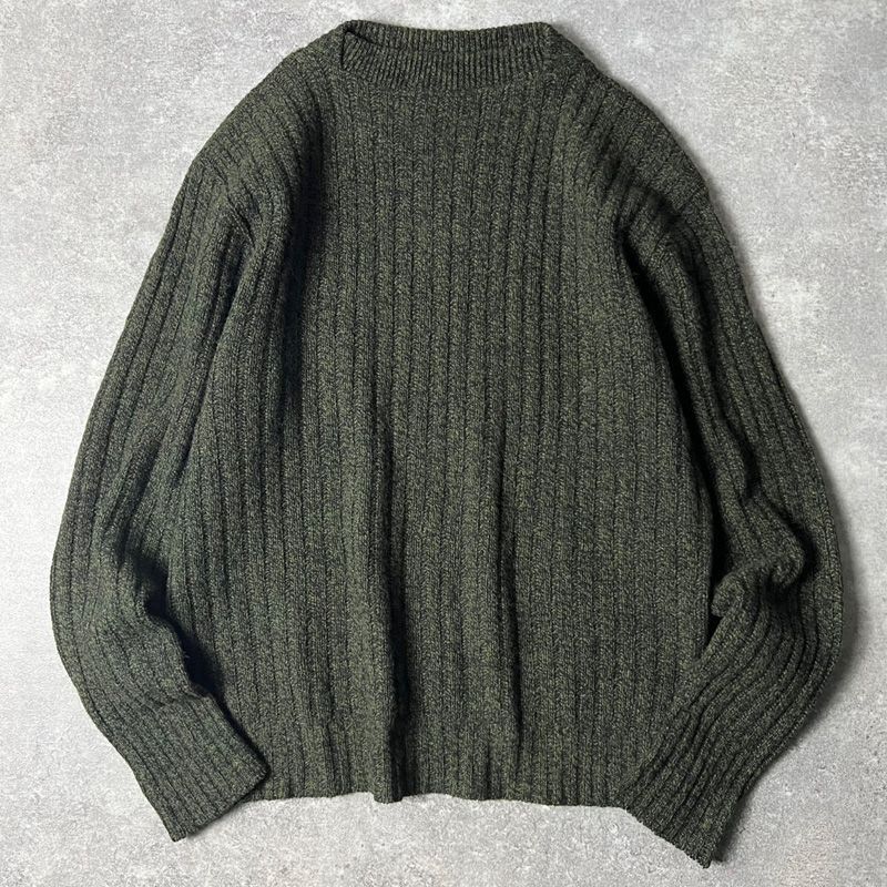 60s 70s CAMPUS スラッシュドネック ラムウール ニット セーター L