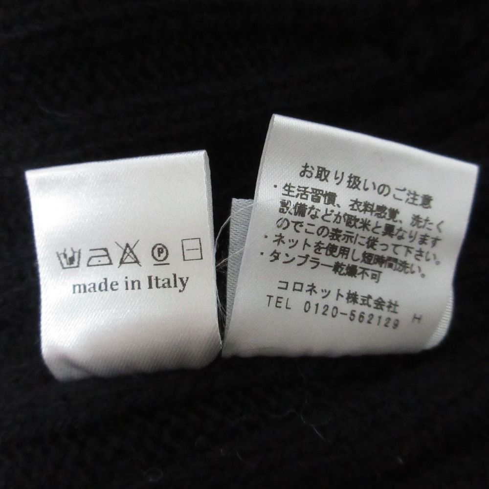 美品 lucien pellat-finet ルシアンぺラフィネ メリノウール カシミヤ スカルデザイン タートルネック ニット セーター S ブラック レディース 古着 中古 美品 lucien pellat-finet ルシアンぺラフィネ メリノウール