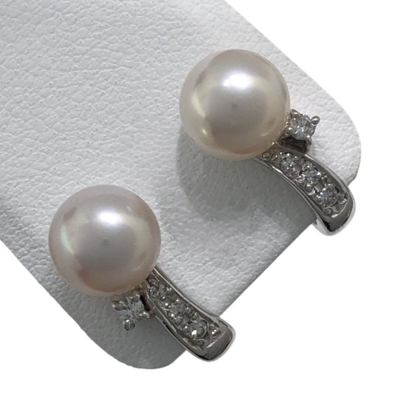 タサキ TASAKI パールダイヤイヤリング Pt900 パール ダイヤモンド ジュエリー