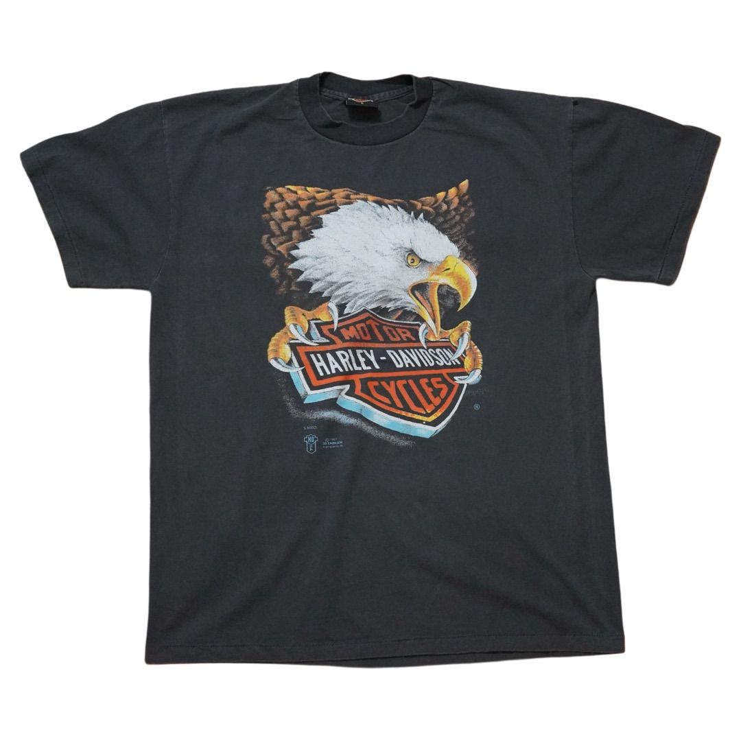 ハーレーダビッドソン Tシャツ L ブラック 80s デザイン USA製