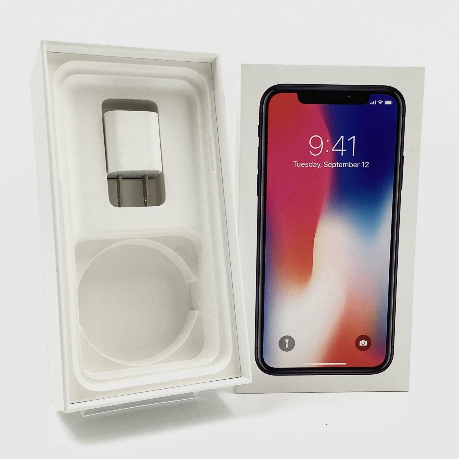 Apple iPhone X 256GB 本体 箱・付属品あり 全額返金保証】【最速発送】Apple iPhone X 256GB スペースグレイ
