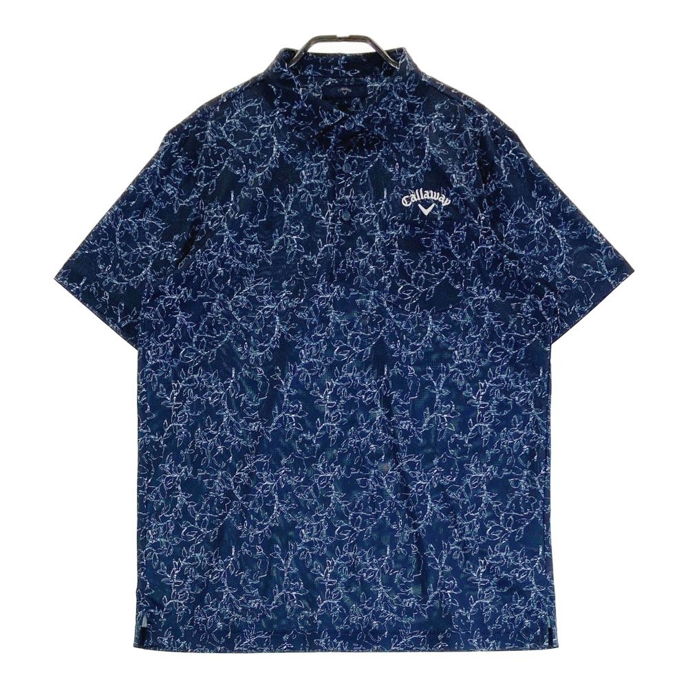 サイズ L CALLAWAY キャロウェイ 2025年モデル 半袖ポロシャツ 総柄 ネイビー系 240101538199 ゴルフウェア メンズ ストスト