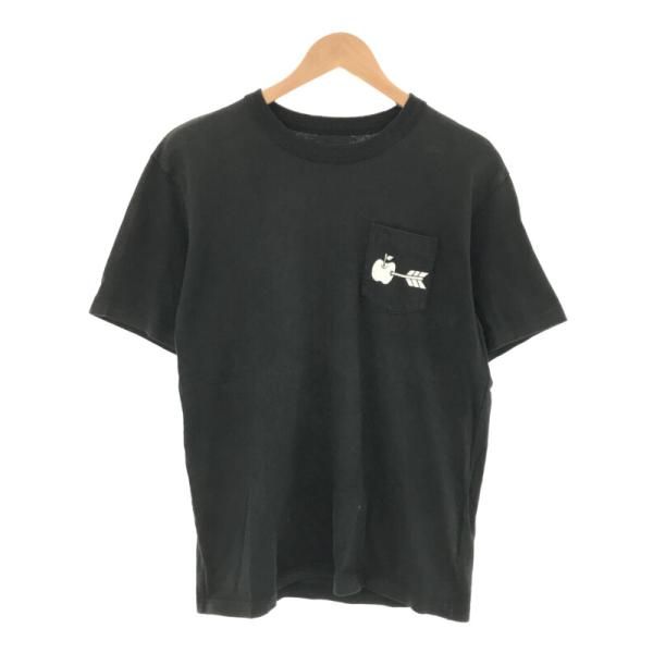 sacaiサカイ17AWアップルプリントポケットTシャツブラック2メンズITU628ALBMUO