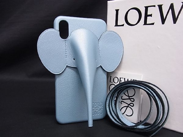 □極美品□ LOEWE ロエベ アナグラム レザー エレファント 象