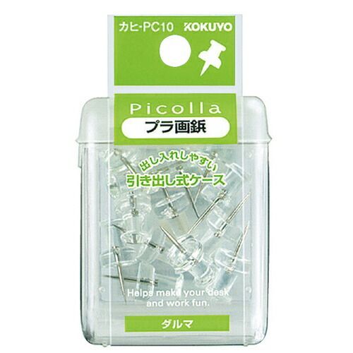 (まとめ）【コクヨ】ピコラ　プラ画鋲　ダルマ　透明 ｶﾋPC10 【×30セット】