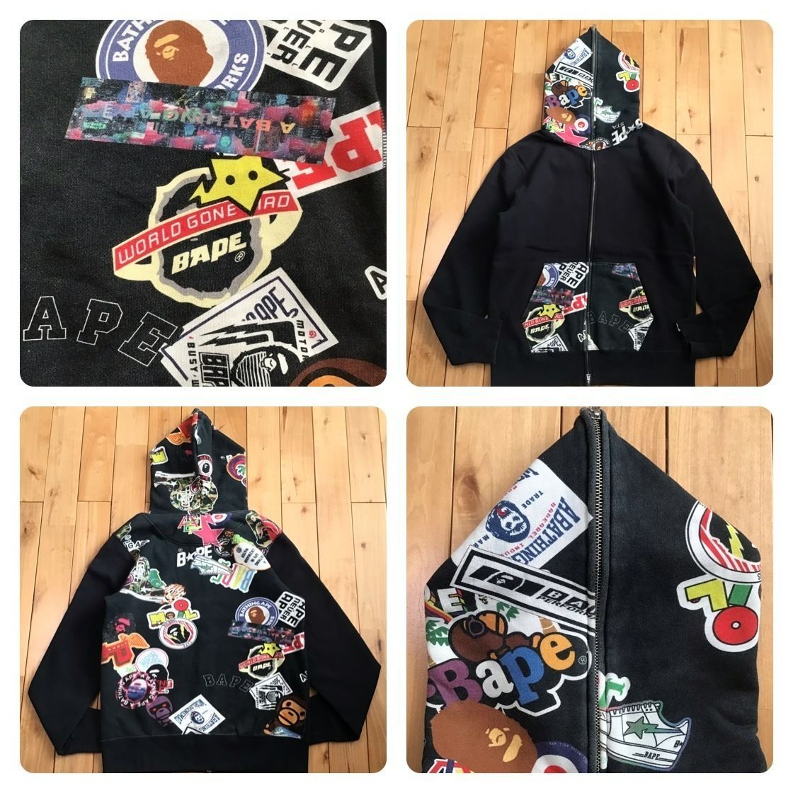 Multi Motif Print フルジップ パーカー Lサイズ a bathing ape BAPE  