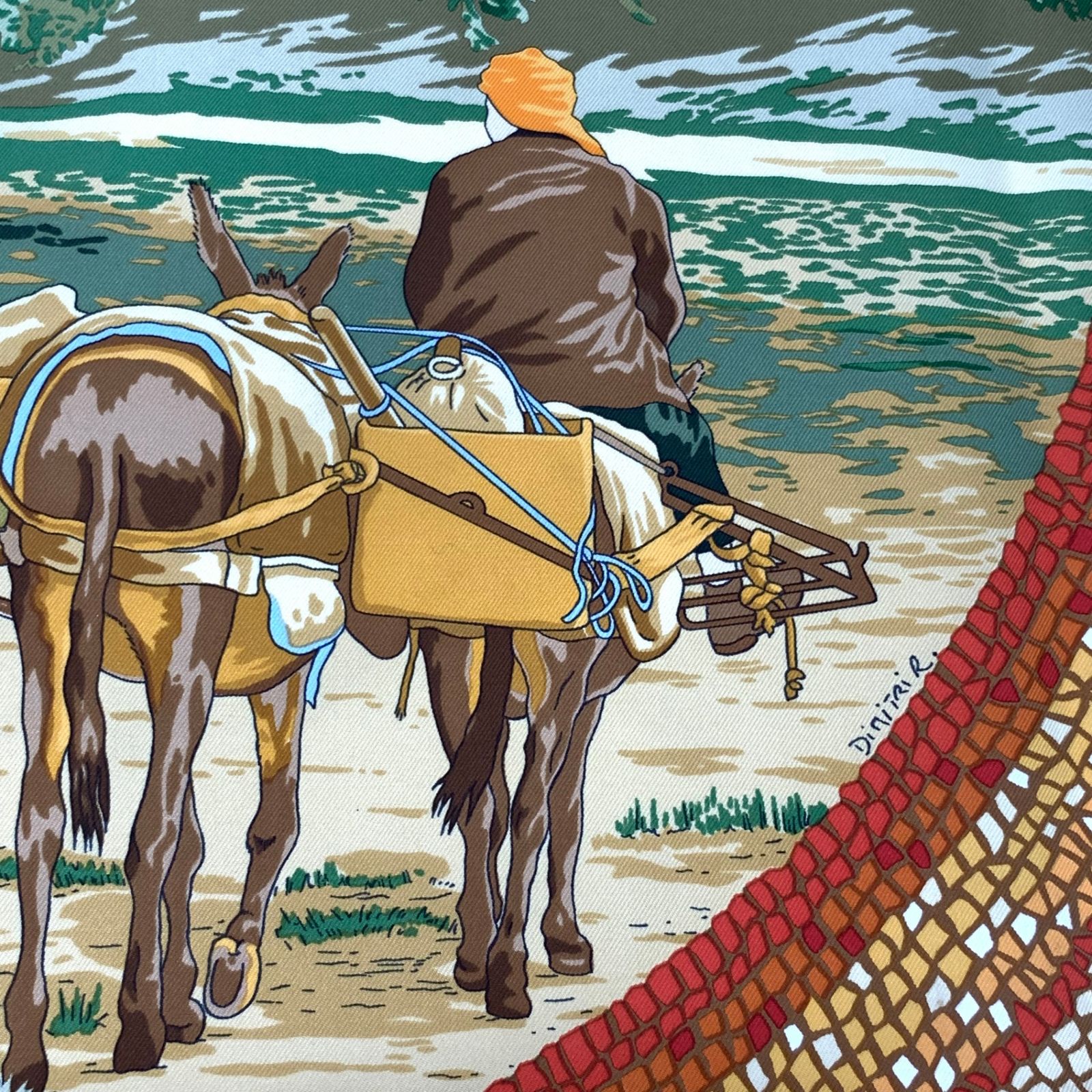 新品同様 希少 HERMES エルメス カレ90 ヒマラヤ杉の下で SOUS