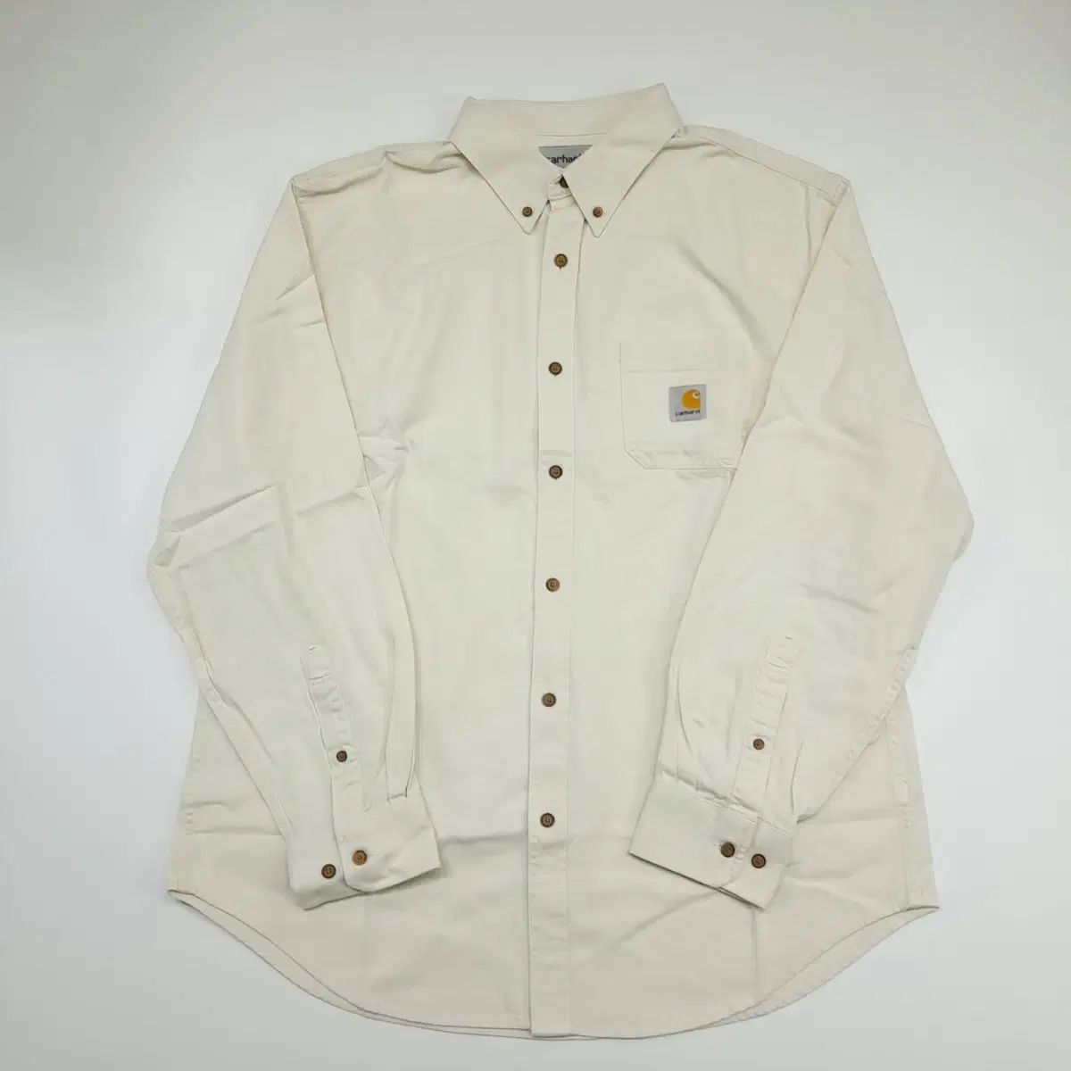 （ Sa020 ） L Carhartt(カーハート) クリームホワイト リメイク ワーク 長袖 シャツ