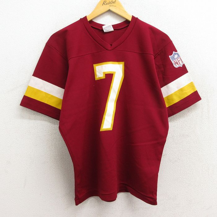 L/古着 ローリングス 半袖 ビンテージ フットボール Tシャツ メンズ 80s NFL ワシントンレッドスキンズ 7 クルーネック エンジ他 アメ