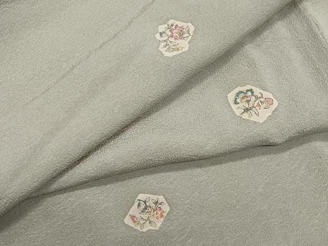 平和屋着物●上質な小紋 更紗花唐草文 金彩 正絹 CAAZ0886vf