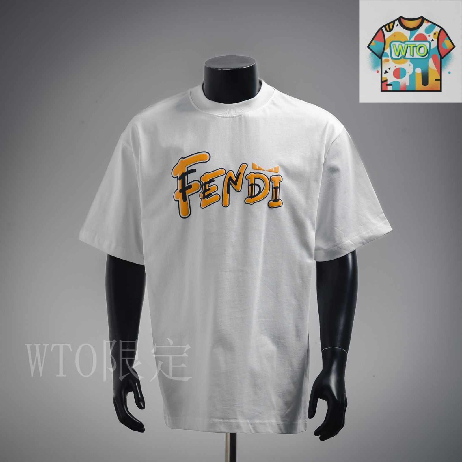 今日特価】Fendi 25SS オーバーラップロゴ＆アイ 半袖 T-3