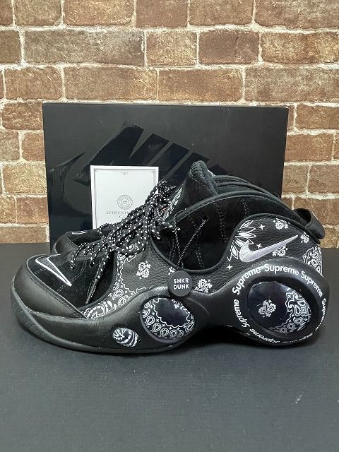 NIKE ナイキ SUPREME シュプリーム AIR ZOOM FLIGHT 95 SP エアズームフライト 95 ブラック DJ8604-001 28cm 黒タグ SNKR DUNK鑑定済バッジ SNKR DUNK鑑定書 ペイズリー