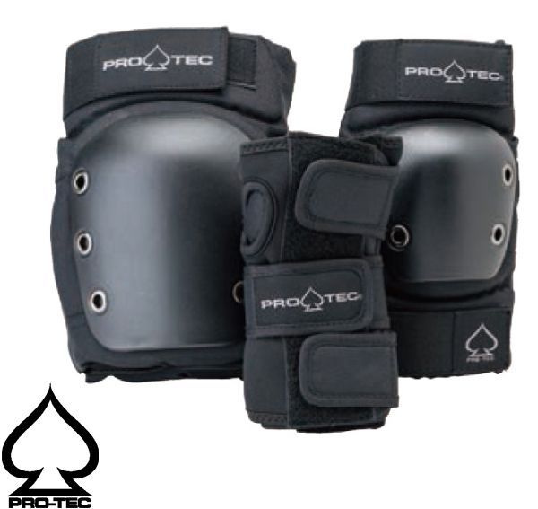 正規輸入品 PRO-TEC STREET Jr. 3-PACK PADS OPEN BACK BLACK プロテック プロテクター ストリート ジュニア 3パッド セット オープンバック ブラック