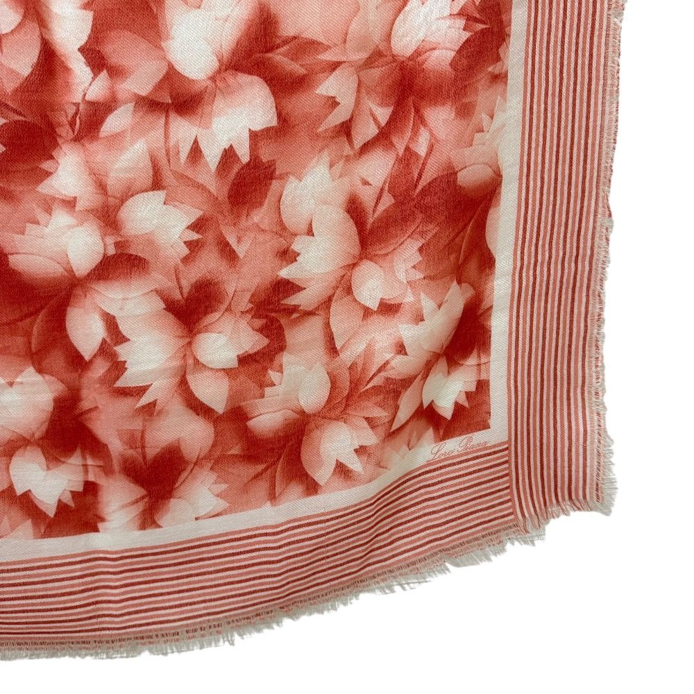 良品 Loro Piana ロロピアーナ カシミヤシルク 大判スカーフ レッド  