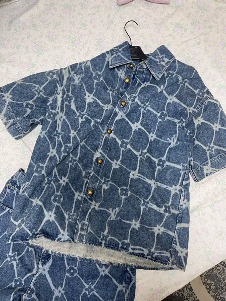Louis Vuitton ルイヴィトン モノグラム 印刷されています ショート そで デニム セット