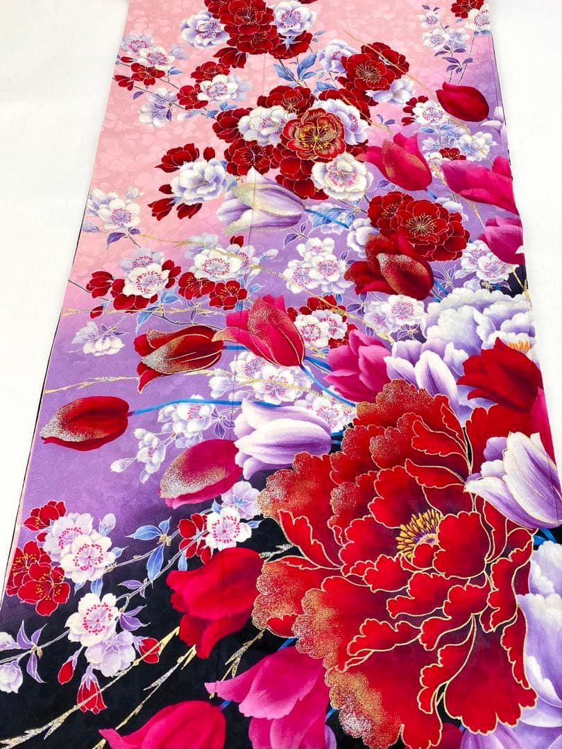 振袖 假屋崎省吾 刺繍 金彩 グリッター チューリップ 身丈158cm MO2709 