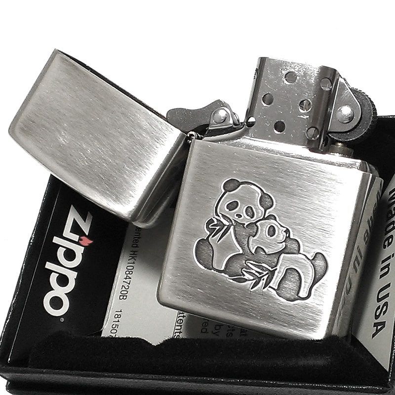 ZIPPO ライター パンダ 双子 アニマル 動物 かわいい ジッポ 可愛い 