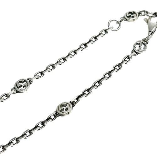 GUCCI インターロッキングG ハート シルバー ブレスレット 925