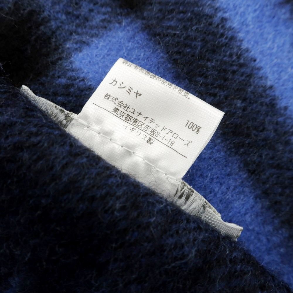 中古】ジョシュアエリス Joshua Ellis カシミヤ チェック 大判マフラー  