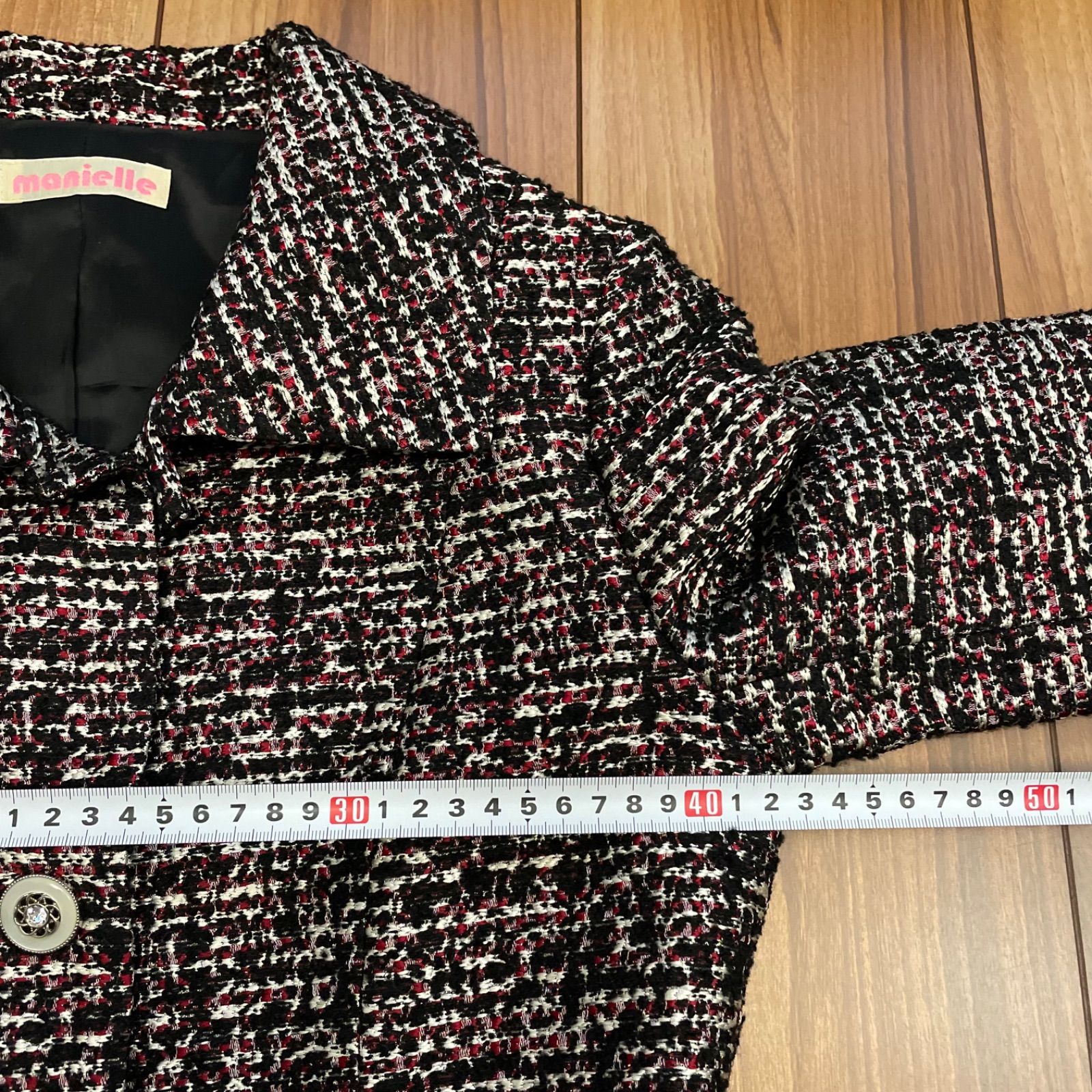 美品 manielle マニエル コート ツイード レディース サイズF フリー 