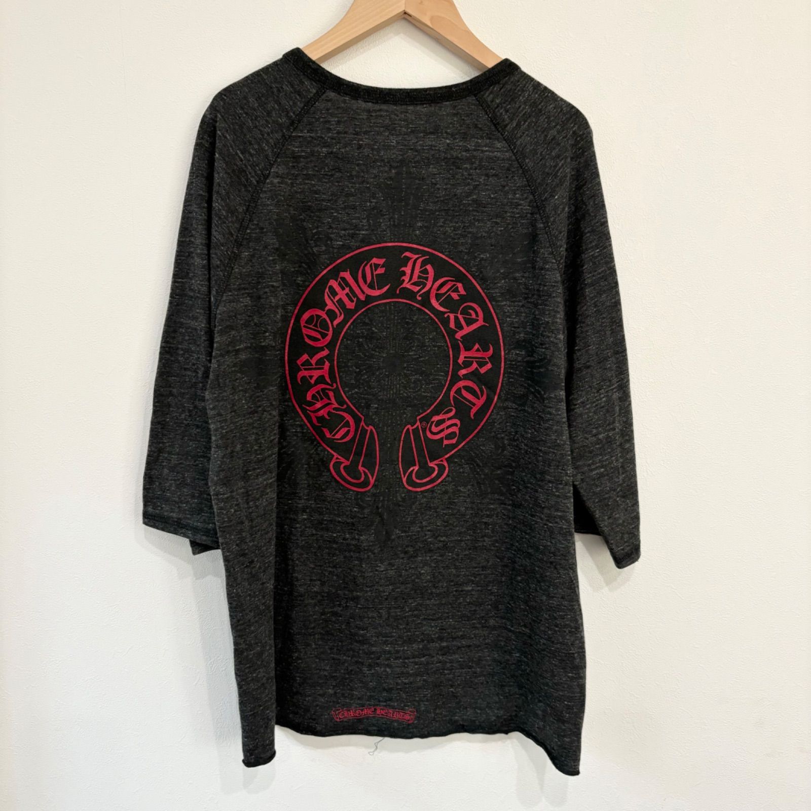 Z984 CHROME HEARTS クロムハーツ ヘンリーネック ラグランTシャツ チャコールグレー メンズ XLサイズ アメリカ製 - メルカリ