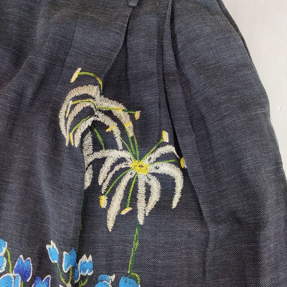 45R/45rpm 8054017 インディゴギマアロハ刺繍スカート 定価81400円 レディース フォーティーファイブアールピーエム【中古】5-0206M△ 45R/45rpm 8054017 インディゴギマアロハ刺繍スカート 定価81400円