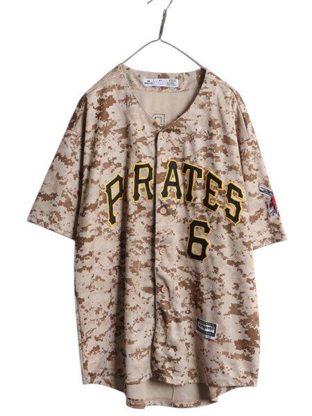 パイレーツ ベースボール シャツ メンズ XL / MLB オフィシャル マジェスティック ユニフォーム 大リーグ デジタル デザート カモ ジャージ お得なクーポン配布中!】 パイレーツ ベースボール シャツ