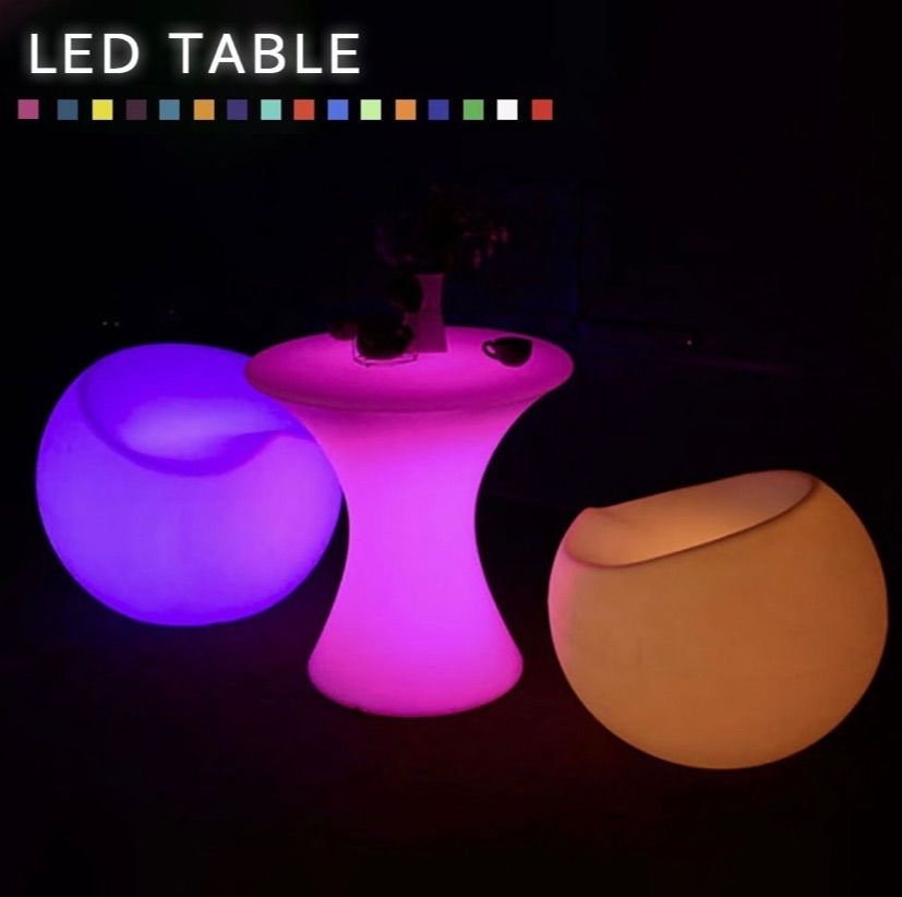 テーブル 椅子 合計3個セット 丸型 16色 LED チェア セット テーブル 椅子 合計3個セット 丸型 16色 LED チェア セット - メルカリ