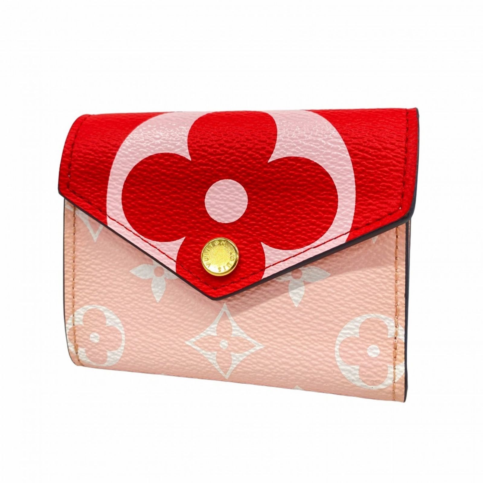 ルイ ヴィトン Louis Vuitton ルイ ヴィトン 三つ折り財布 モノグラム ジャイアント ポルトフォイユゾエ M67641 ピンク レッド ホワイトレディース