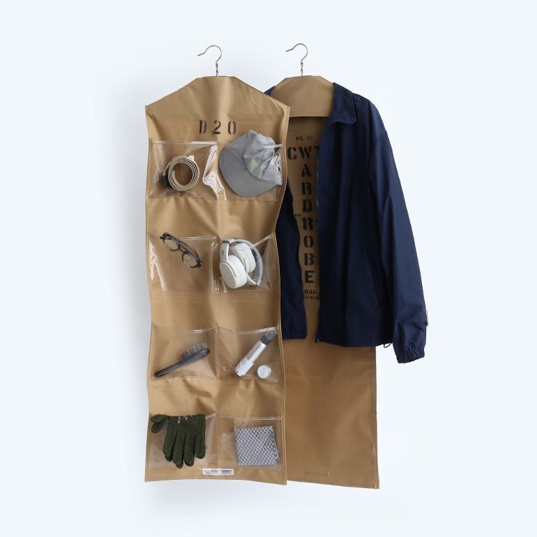 【新品】【1点販売】PUEBCO プエブコ｜RUBBERIZED FABRIC HANGING ORGANIZER / ACCESSORY 4pockets/8Pockets ハンギングオーガナイザー ウォールポケット 吊り下げ収納 ロング ラバーコート