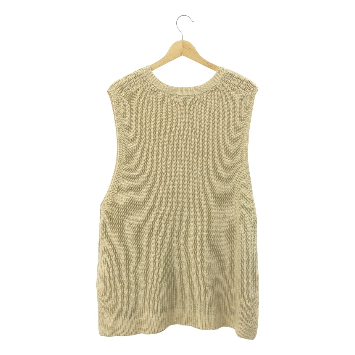 美品】 kagure / かぐれ | リネンコットンニットベスト スリット