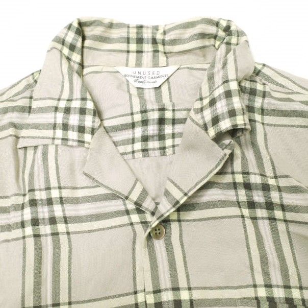 18aw UNUSED US1456 レーヨンチェックシャツ UNUSED アンユーズド 18AW 日本製 Rayon Check Shirt レーヨン