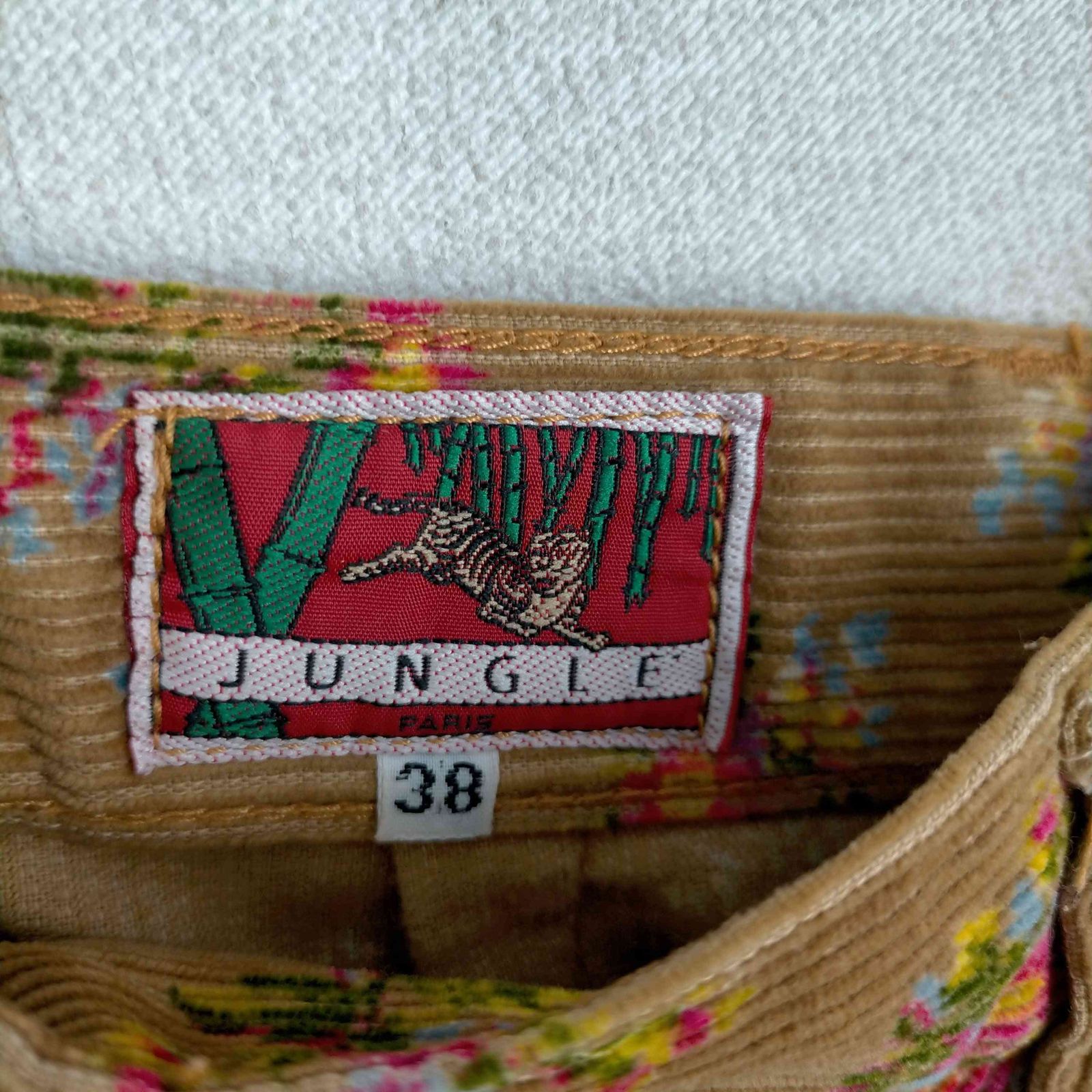 ケンゾージャングル KENZO JUNGLE フラワー柄 タックコーデュロイ 