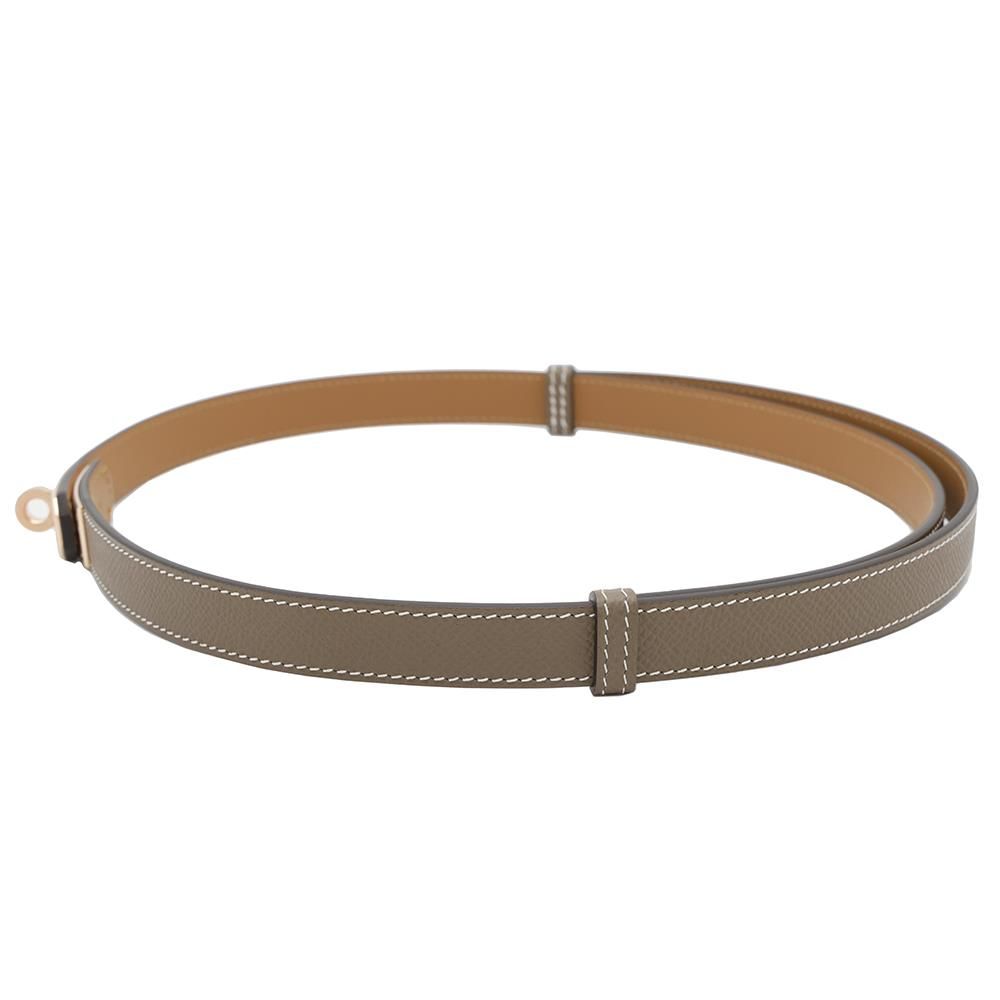 エルメス ケリーベルト エトゥープ/ピンクゴールド金具 エプソン K刻印  