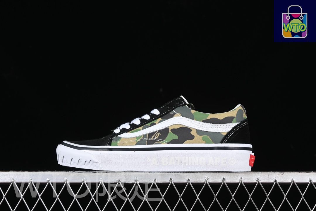 今日 Bape x Vans Old Skool コラボレーション ロートップ レジャー スケートボードシューズ VN000E6VE36 送料無料 在庫 の な価格です -WTO輸入2