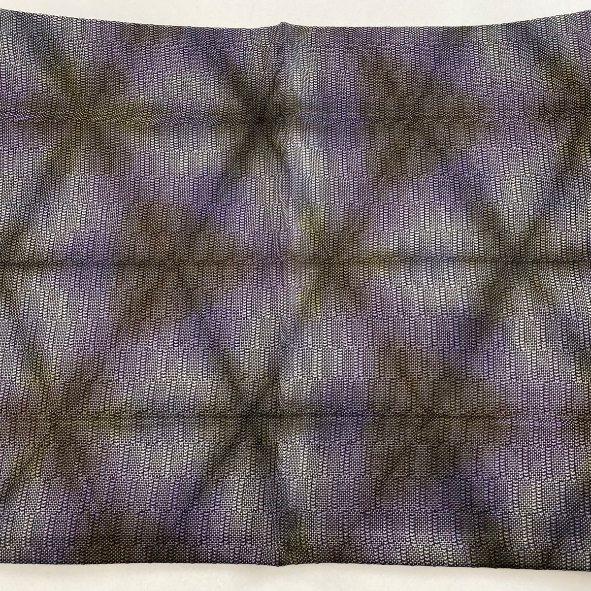 バイセル 着物 美品 名品 袋帯 紫 幾何学 ぼかし 膨れ織 金糸 箔 全通 正絹 ☆☆☆☆ バイセル 着物 美品 名品 袋帯 紫 幾何学 ぼかし 膨れ織 金糸 箔 全通