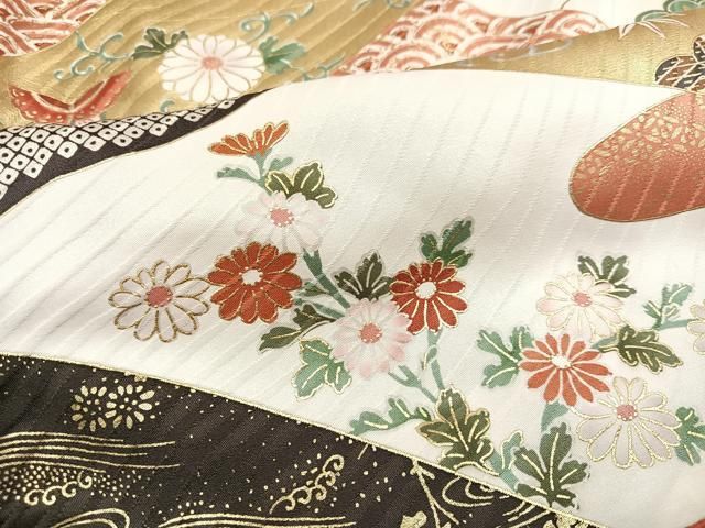 平和屋着物□豪華振袖 駒刺繍 風景草花文 暈し染め 金彩 正絹
