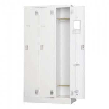 豊國工業 スタンダードロッカー3人用 シリンダー錠 TLK-S3 CN-85色 ホワイトグレー