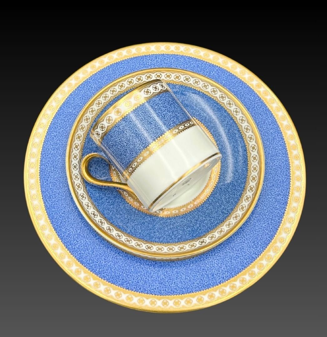 Wedgwood ウェッジウッド ユーランダー パウダーブルー トリオ 6客セット アンティーク 金彩 英国製 上品なブルー F018 IMPECCABLEHEALTHCARESERVICES_COM