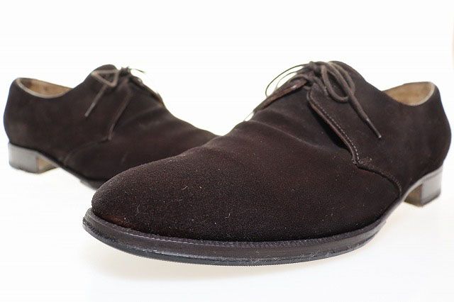 エンツォ ボナフェ ENZO BONAFE 2アイレット プレーントゥ シューズ サイズ9 スエード ブラウン ブランド古着ベクトル ●▲ 251020