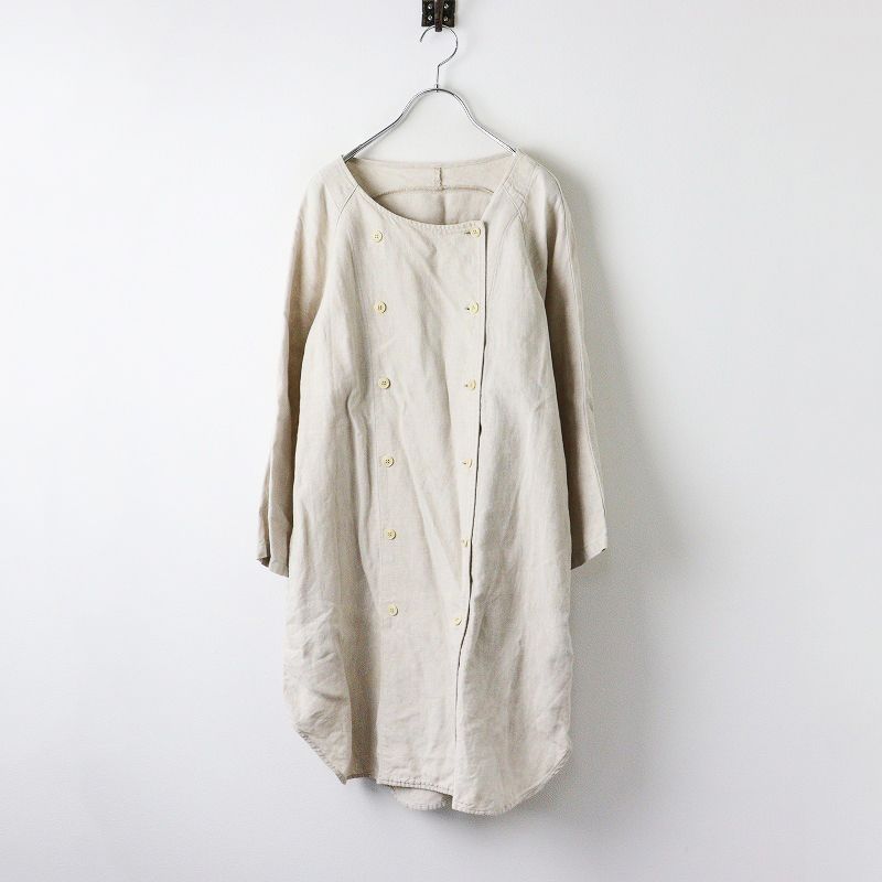 ネストローブ nest Robe ダブルブレスト リネン ノーカラーronguko-to