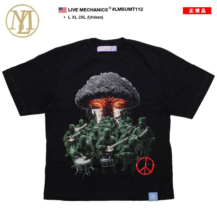 LIVE MECHANICS Tシャツ 半袖 メンズ レディース 春夏用 黒