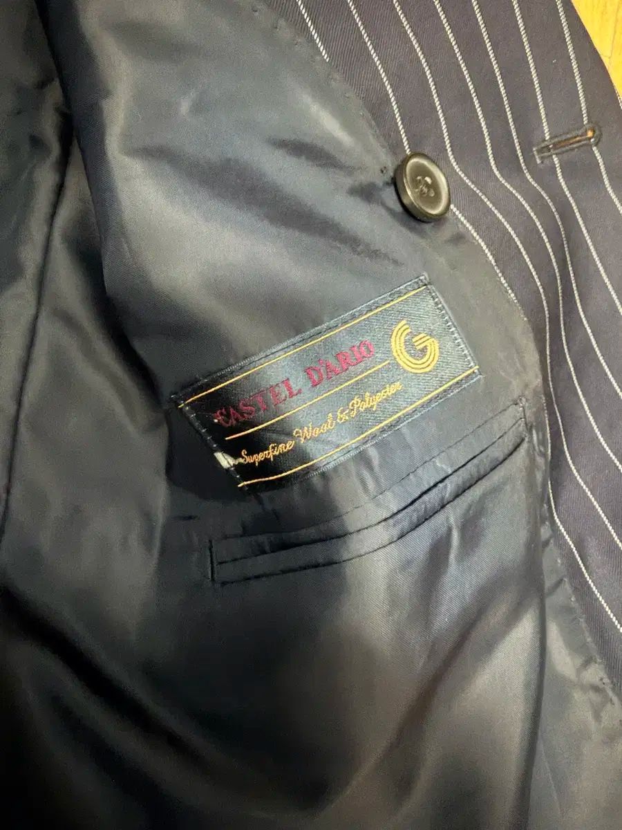 ルーソー ストライプ ダブルブレスト カステッラリオ スーツ ジャケット 48 KANDAIZUMI_COM