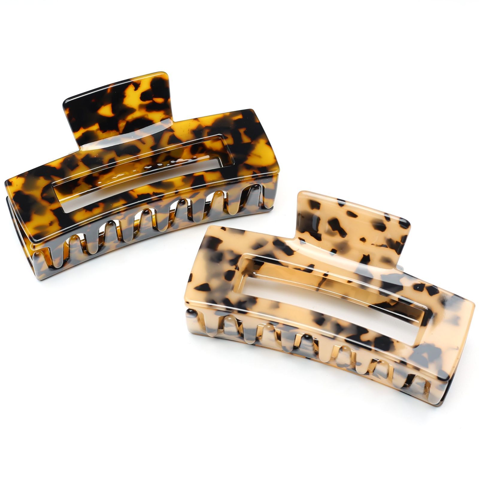 髪止め クリップ しっかりとまる べっ甲 バンスクリップ ヘアクリップ 大人 大きめ ヘア 韓国 QinGoo レディース 1本 10 5 cm 7 cmDark Tortoise