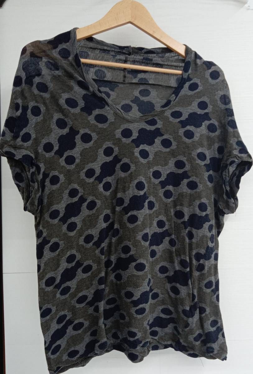 YOHJI YAMAMOTO ヨウジヤマモト 半袖Tシャツ 水玉 サイズ2 グレー