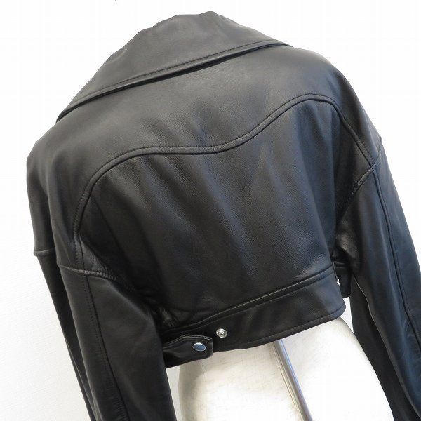 UN3D. アンスリード ラムレザー 本革 ライダース ジャケット ショート