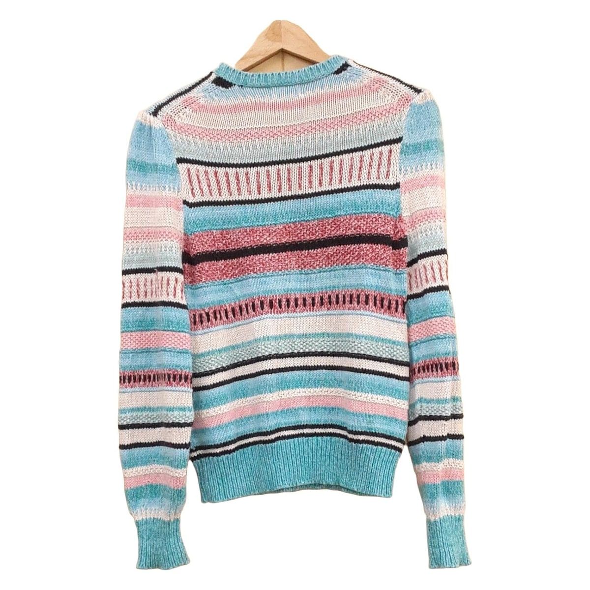 POLObyRalphLauren ポロラルフローレン 長袖セーター サイズM レディース - ライトブルー×ライトピンク×マルチ クルーネック