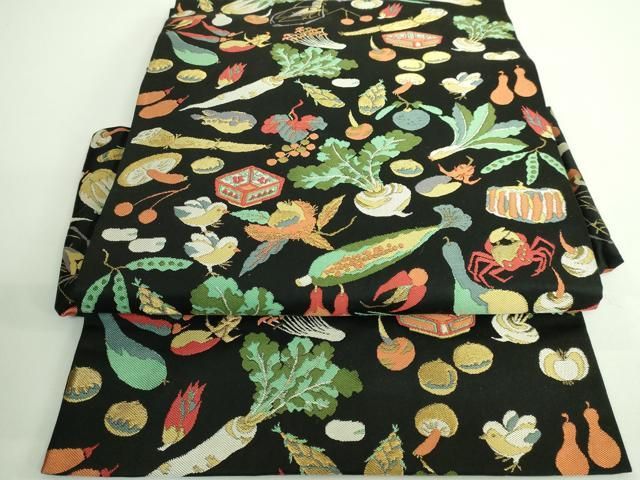 平和屋着物 上 つけ帯 成り物 黒地 金糸 DZAA9345kh5