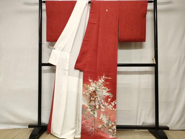 平和屋着物□豪華色留袖 御所車人物風景文 暈し染め 金彩 ロング