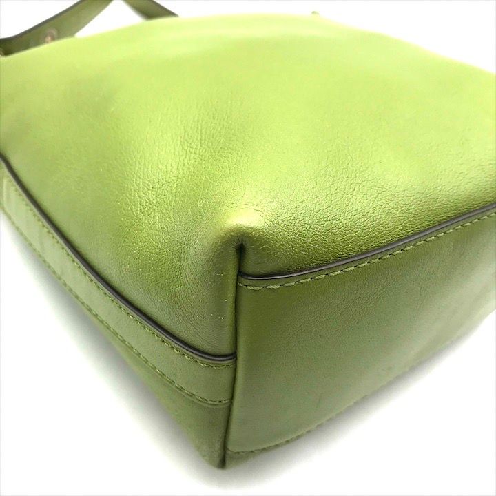 良品 COACH コーチ フリンジ タッセル レザー ショルダー バッグ グリーン k1826 良品 COACH コーチ フリンジ タッセル レザー ショルダー バッグ